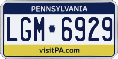 PA license plate LGM6929