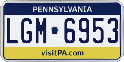 PA license plate LGM6953