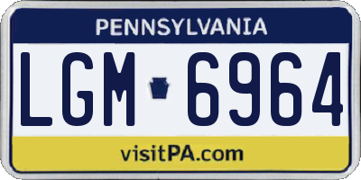 PA license plate LGM6964