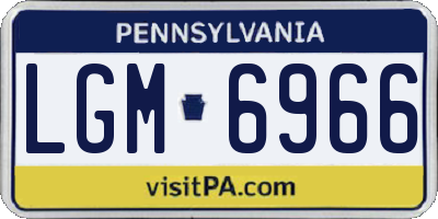 PA license plate LGM6966