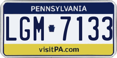 PA license plate LGM7133