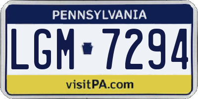 PA license plate LGM7294