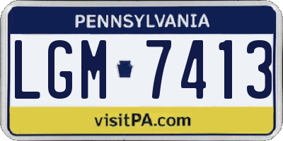 PA license plate LGM7413