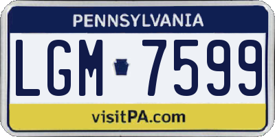 PA license plate LGM7599