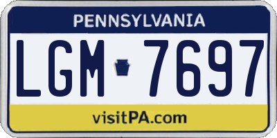 PA license plate LGM7697