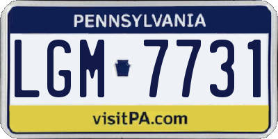 PA license plate LGM7731