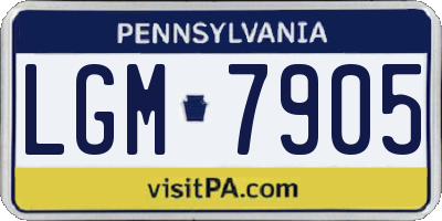 PA license plate LGM7905