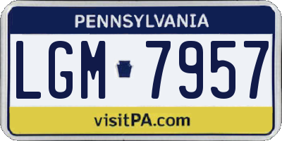 PA license plate LGM7957