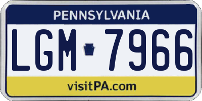 PA license plate LGM7966