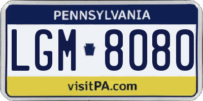 PA license plate LGM8080