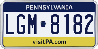 PA license plate LGM8182