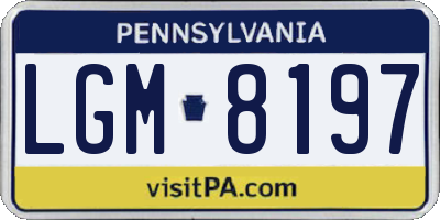 PA license plate LGM8197