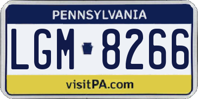 PA license plate LGM8266