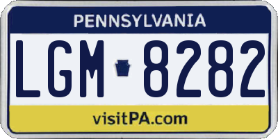 PA license plate LGM8282