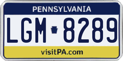 PA license plate LGM8289