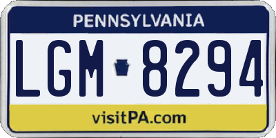 PA license plate LGM8294
