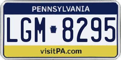 PA license plate LGM8295