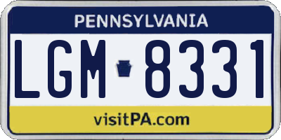 PA license plate LGM8331