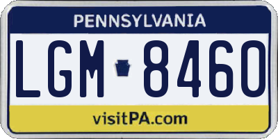 PA license plate LGM8460