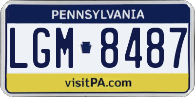 PA license plate LGM8487