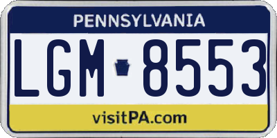 PA license plate LGM8553