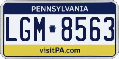 PA license plate LGM8563
