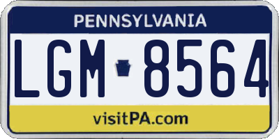 PA license plate LGM8564