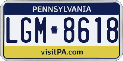 PA license plate LGM8618