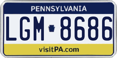 PA license plate LGM8686