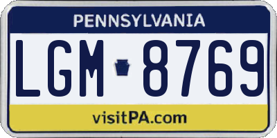 PA license plate LGM8769