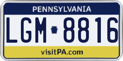 PA license plate LGM8816