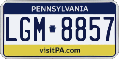 PA license plate LGM8857