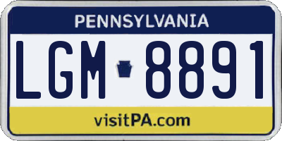PA license plate LGM8891