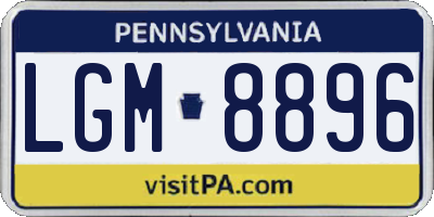 PA license plate LGM8896
