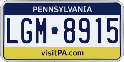 PA license plate LGM8915