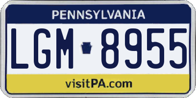 PA license plate LGM8955