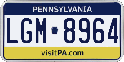 PA license plate LGM8964