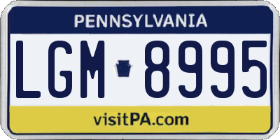PA license plate LGM8995