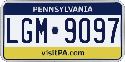 PA license plate LGM9097
