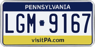 PA license plate LGM9167