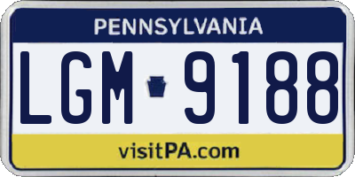PA license plate LGM9188