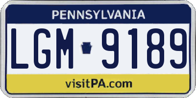 PA license plate LGM9189