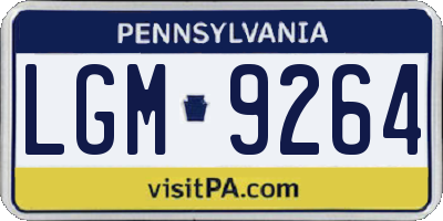 PA license plate LGM9264