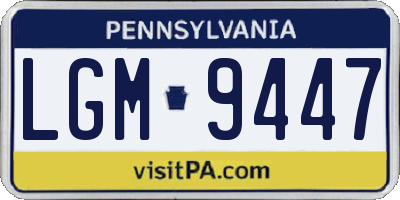 PA license plate LGM9447