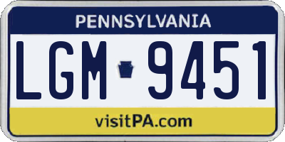 PA license plate LGM9451