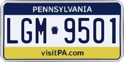PA license plate LGM9501