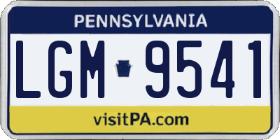 PA license plate LGM9541