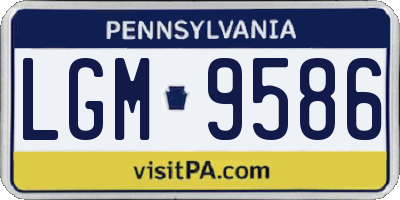 PA license plate LGM9586