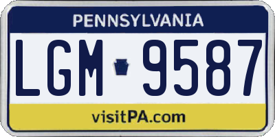 PA license plate LGM9587