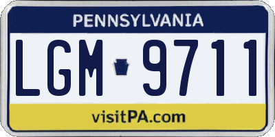PA license plate LGM9711